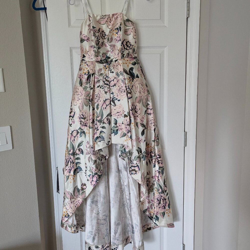 Strapless Formal High Low Pastel Floral Gown by Speechless - Juniors Size 3